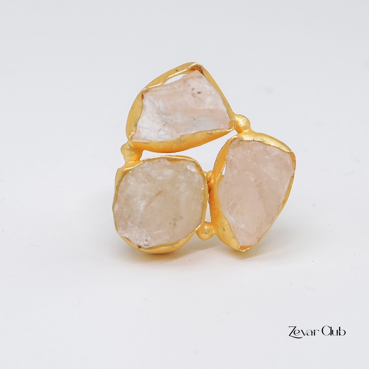 Uncut Stones Adjustable Edgy Rings