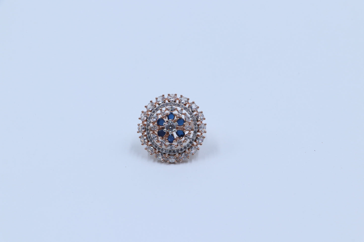 Navy Blue Adjustable Diamond Ring