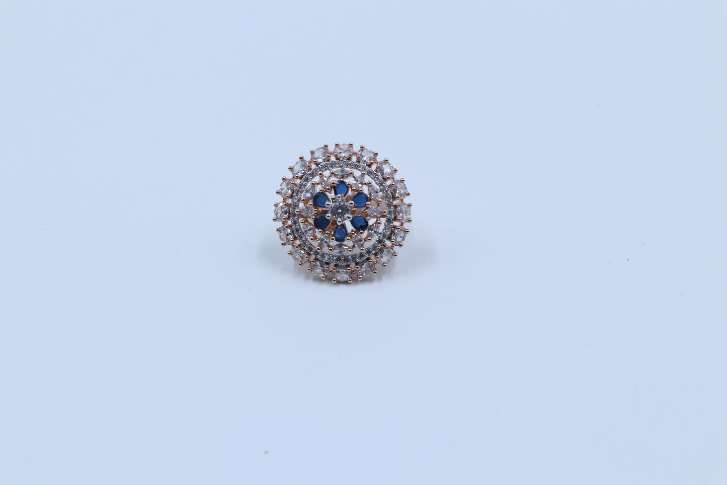 Navy Blue Adjustable Diamond Ring