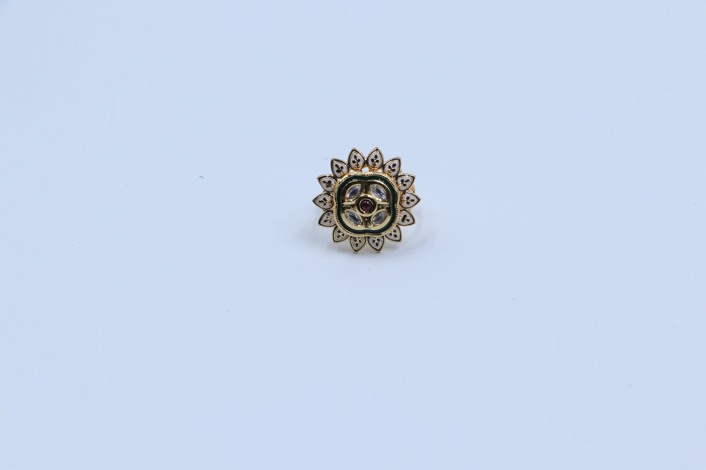 Small Adjustable Chic Kundan Ring