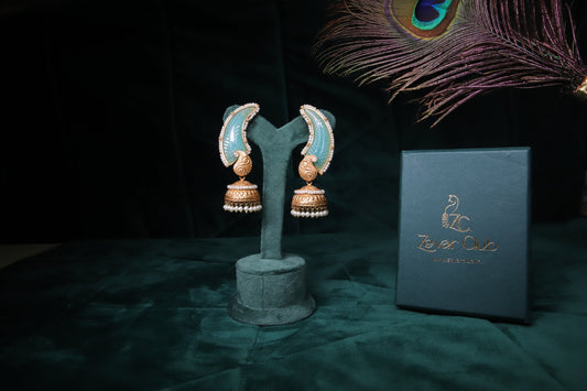 Pastel Green Kundan Enigma Earrings