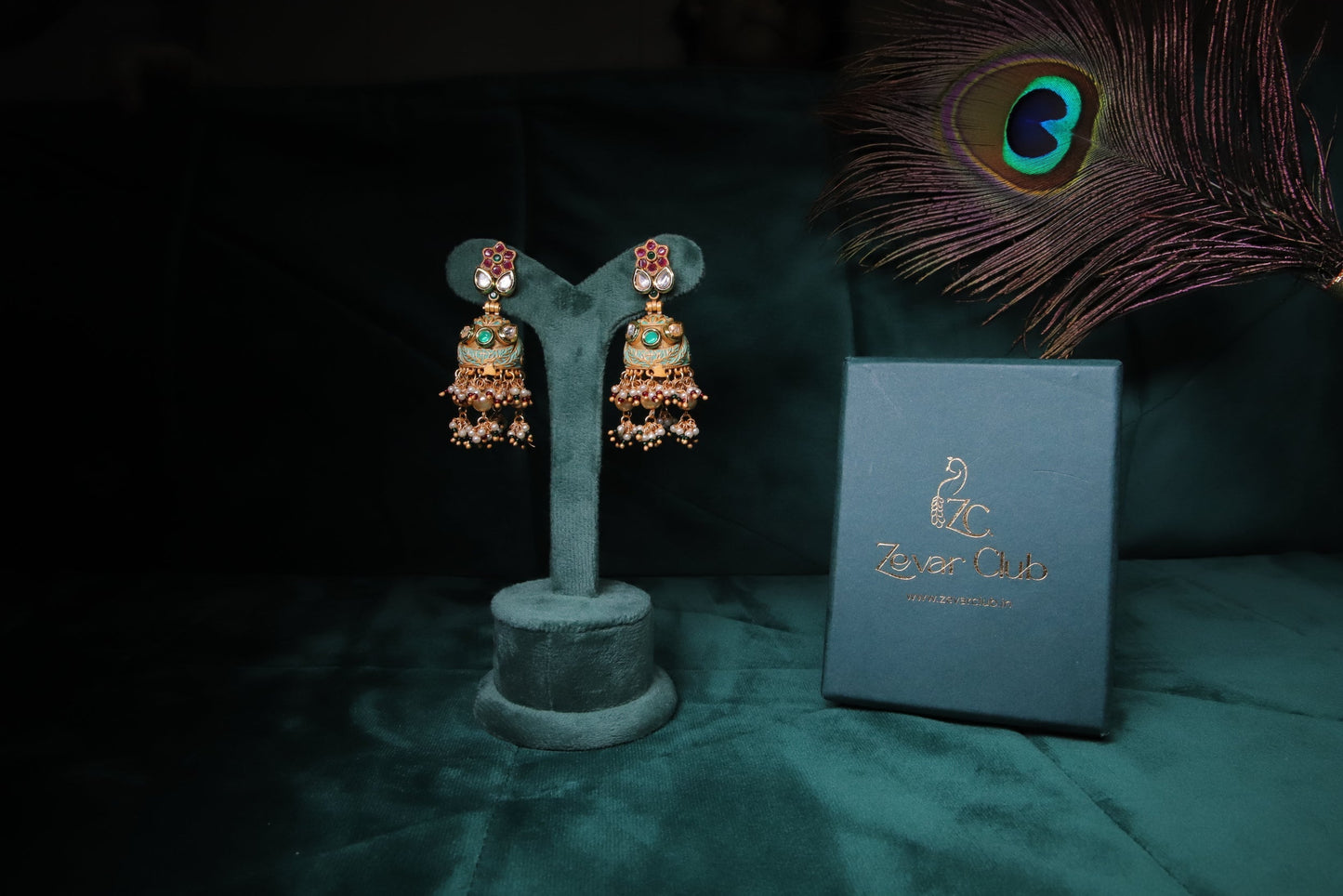 Multi Colour Meenakari Jhumkis
