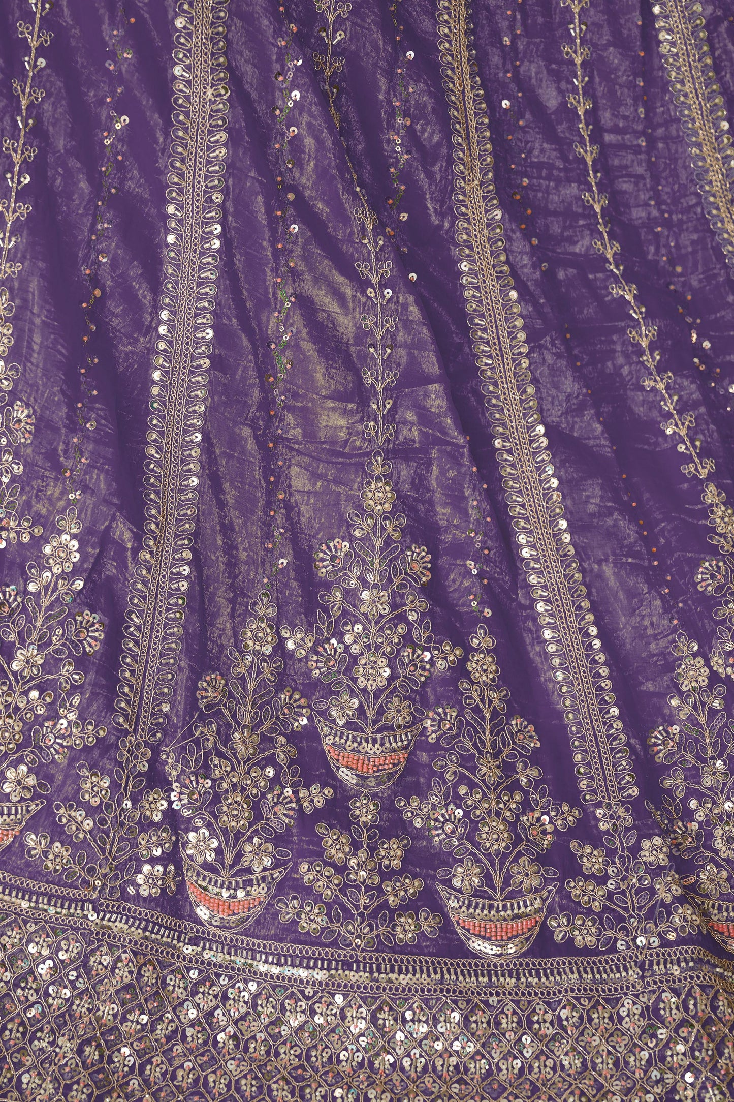 Purple Zari Work Jimmy Choo Bridal Lehenga for Sangeet