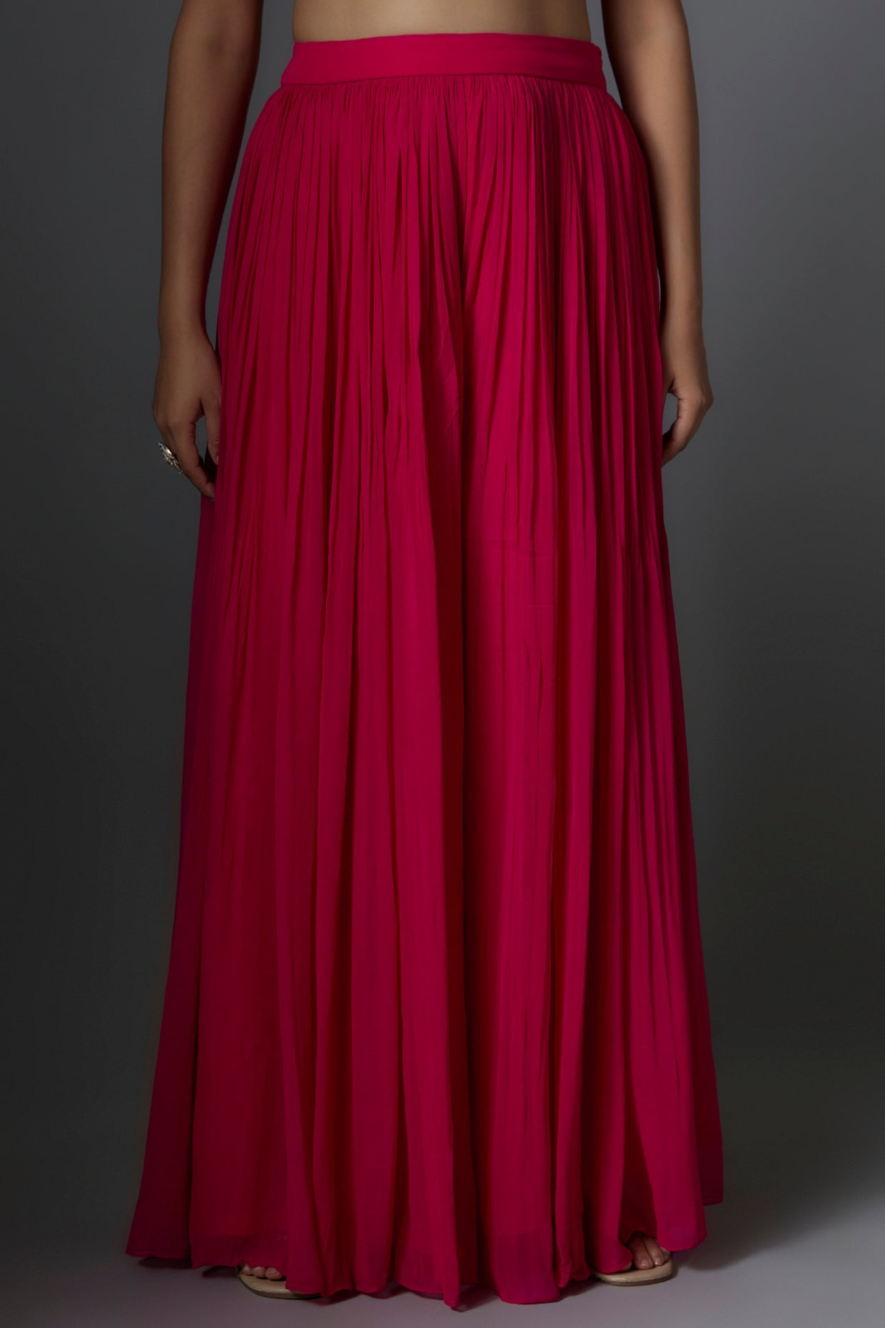 pink organza sharara set