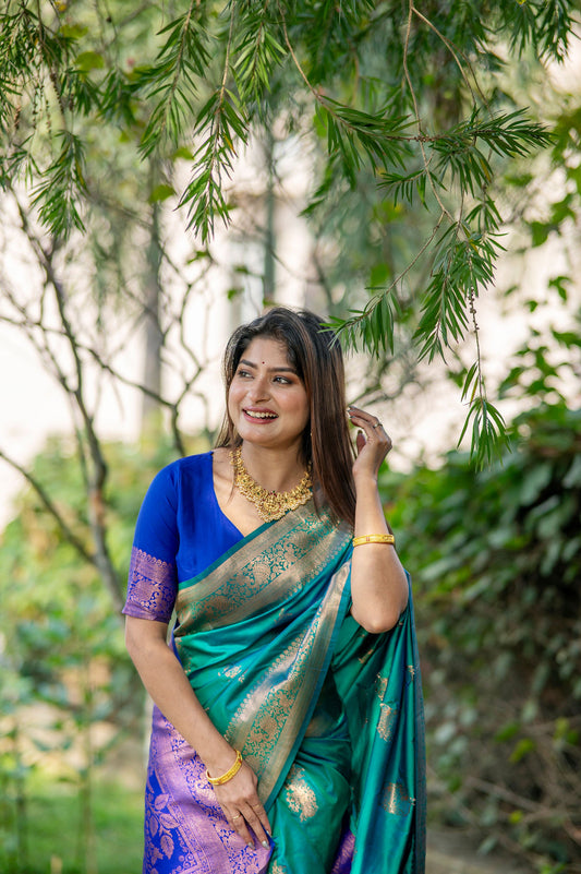 Krishna Rama Banarasi Silk zari Saree