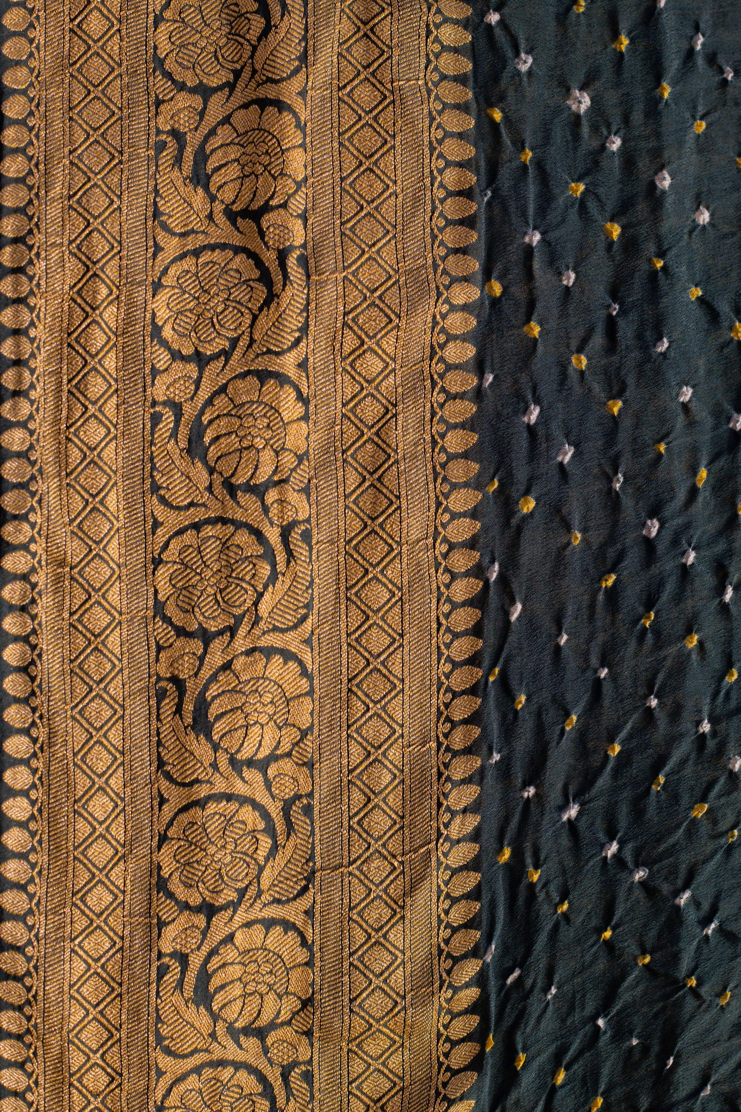 Blue Saree Georgette Silk Bandhani