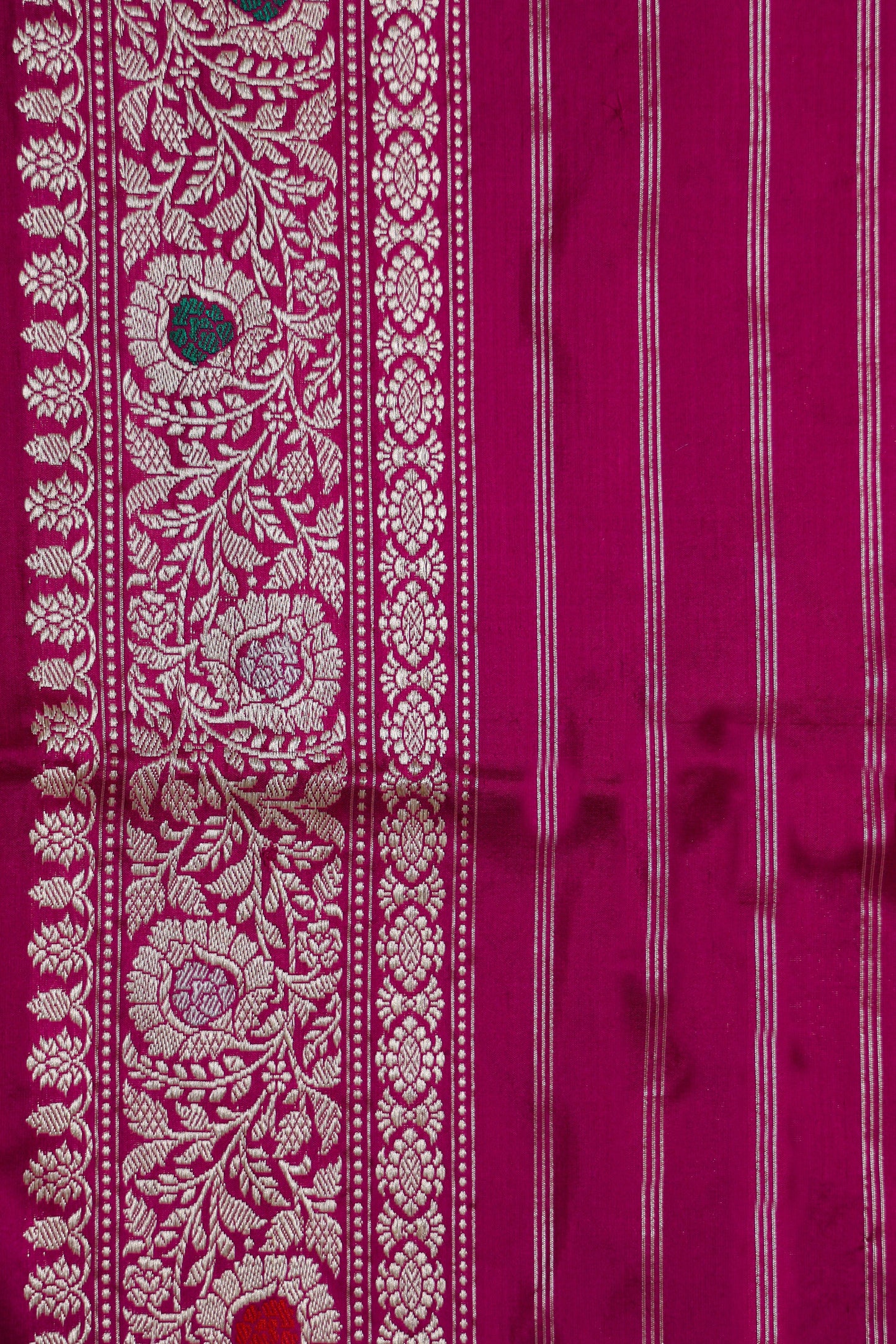 Magenta Katan Pure Silk Kadwa Saree