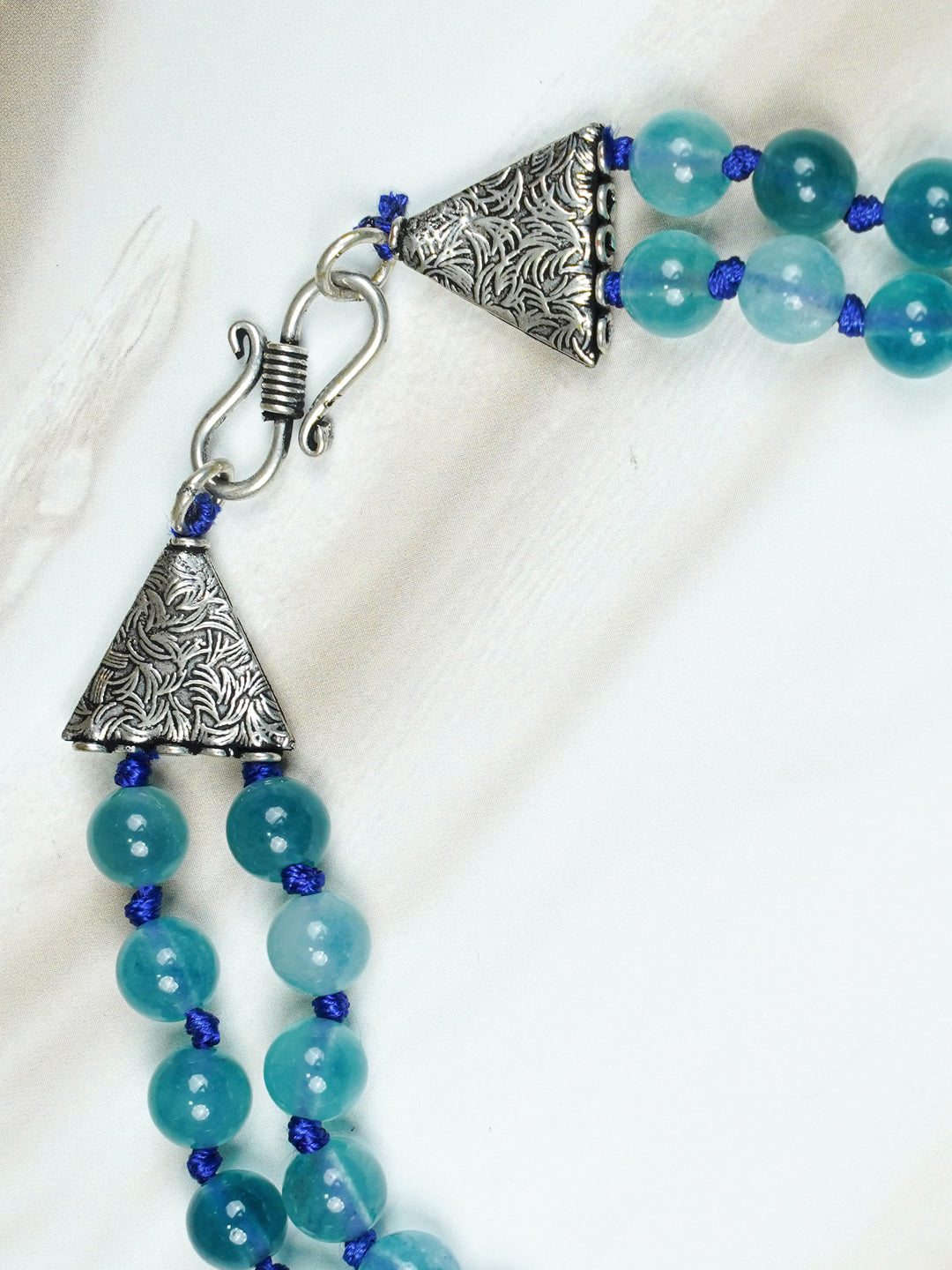 Zevar Club Yellow Green Orange Glossy Beads Double Layer Handcrafted Statement Necklace