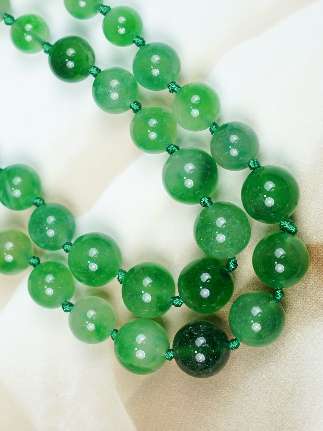 Zevar Club Yellow Green Orange Glossy Beads Double Layer Handcrafted Statement Necklace