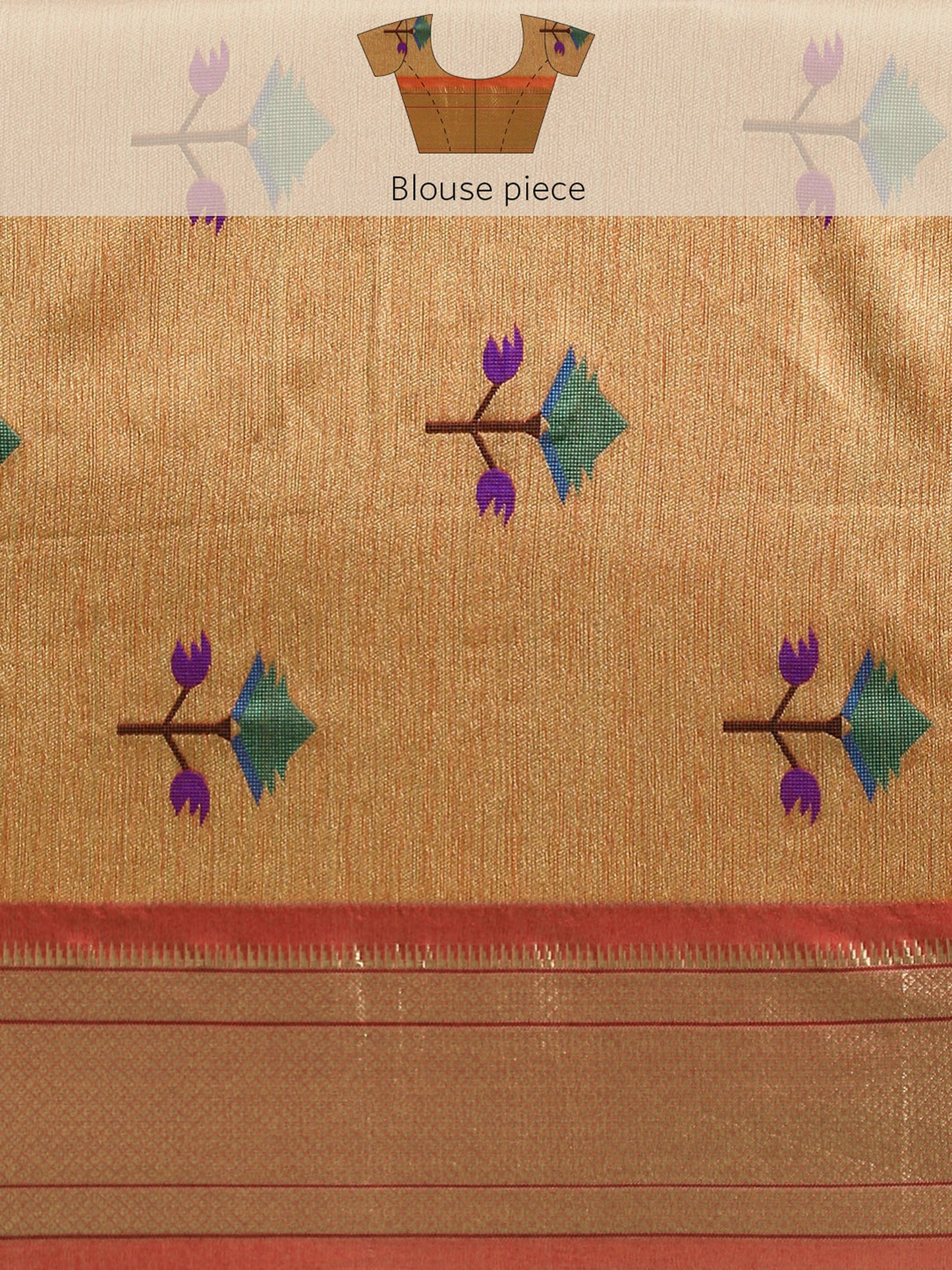 Chiku Zari Woven Paithani Silk saree