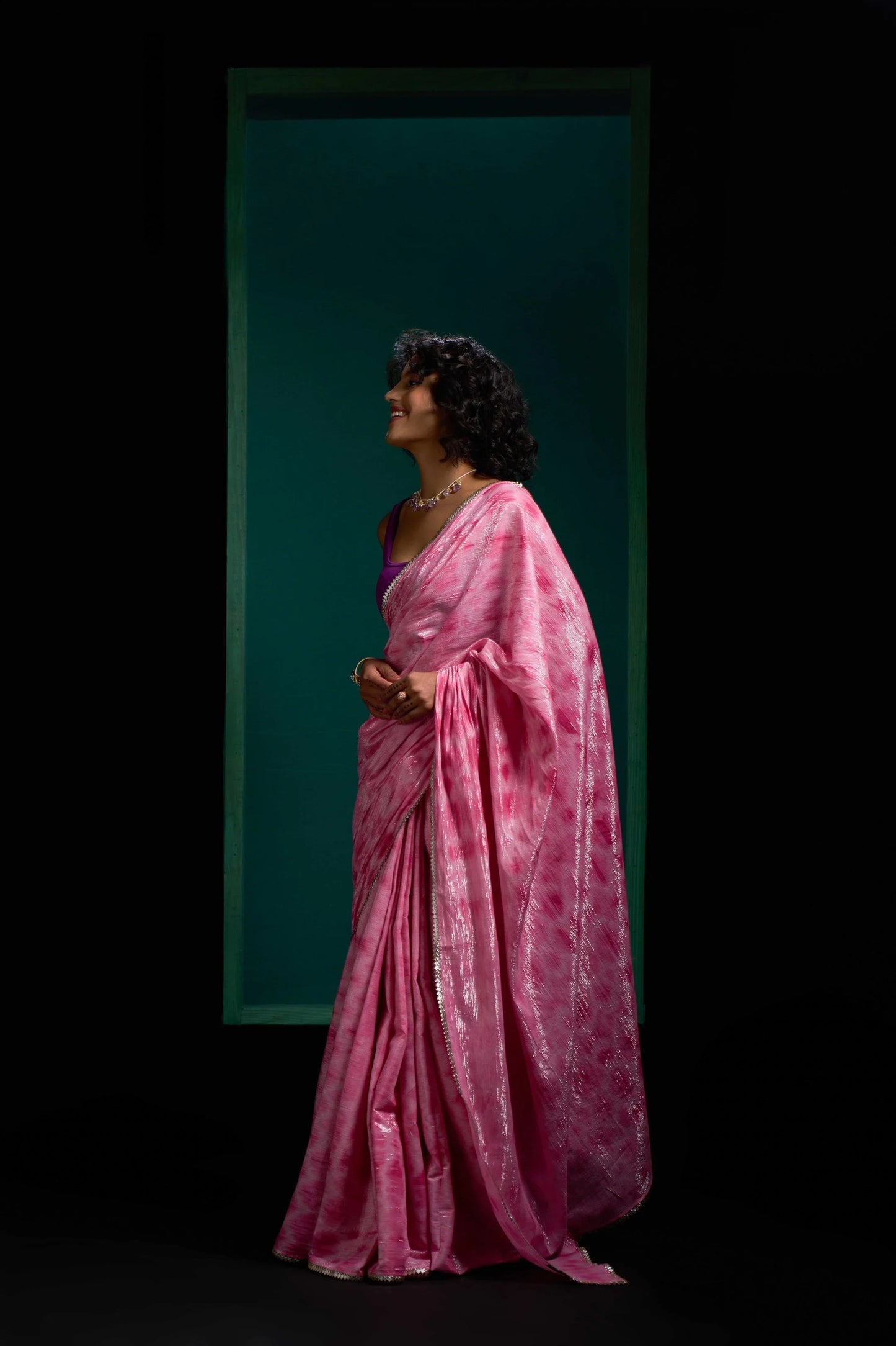 Peony Pink Pure Cotton Twin Saree