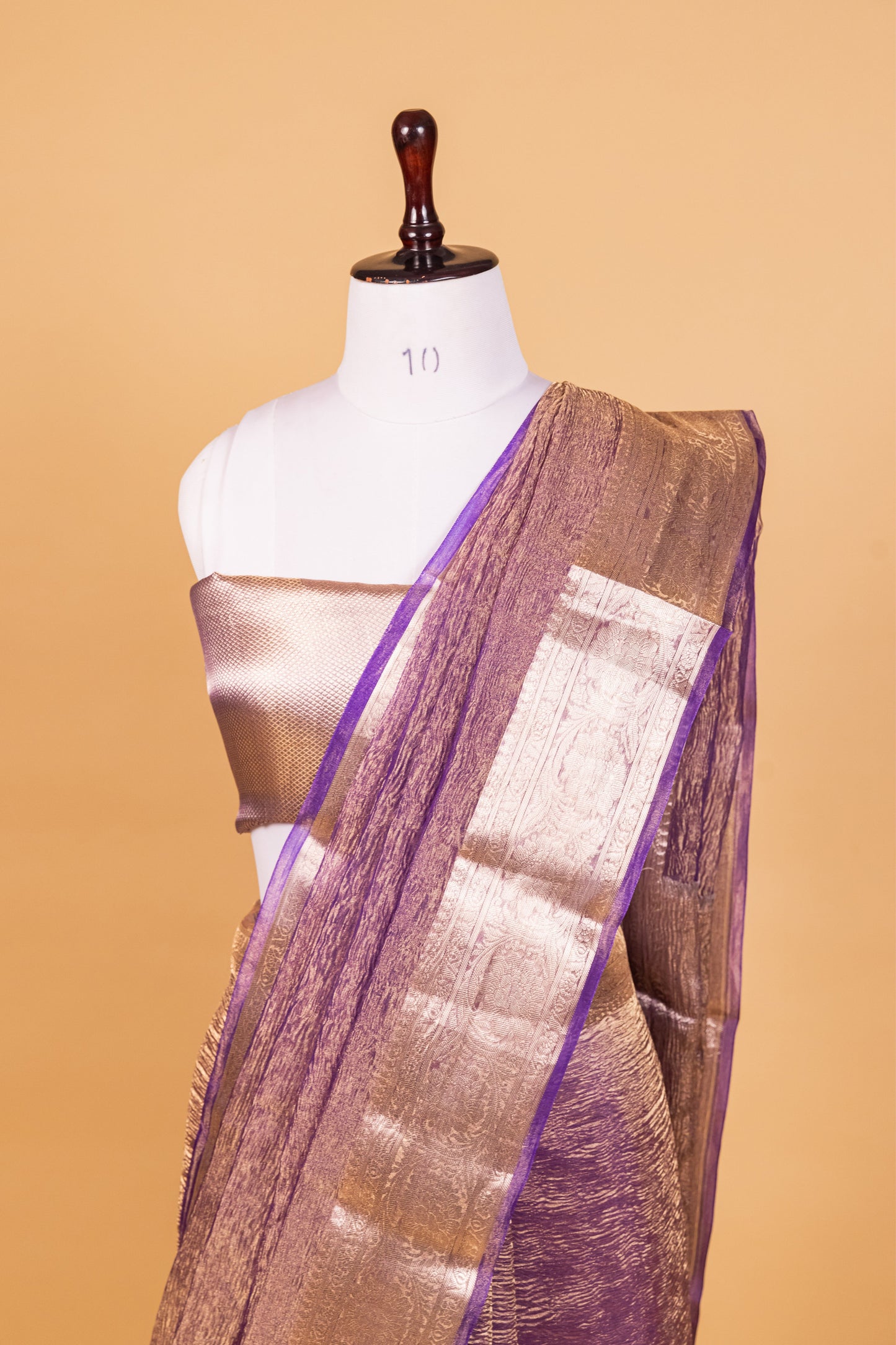 Purple Tissue Pure Silk Dyed Saree