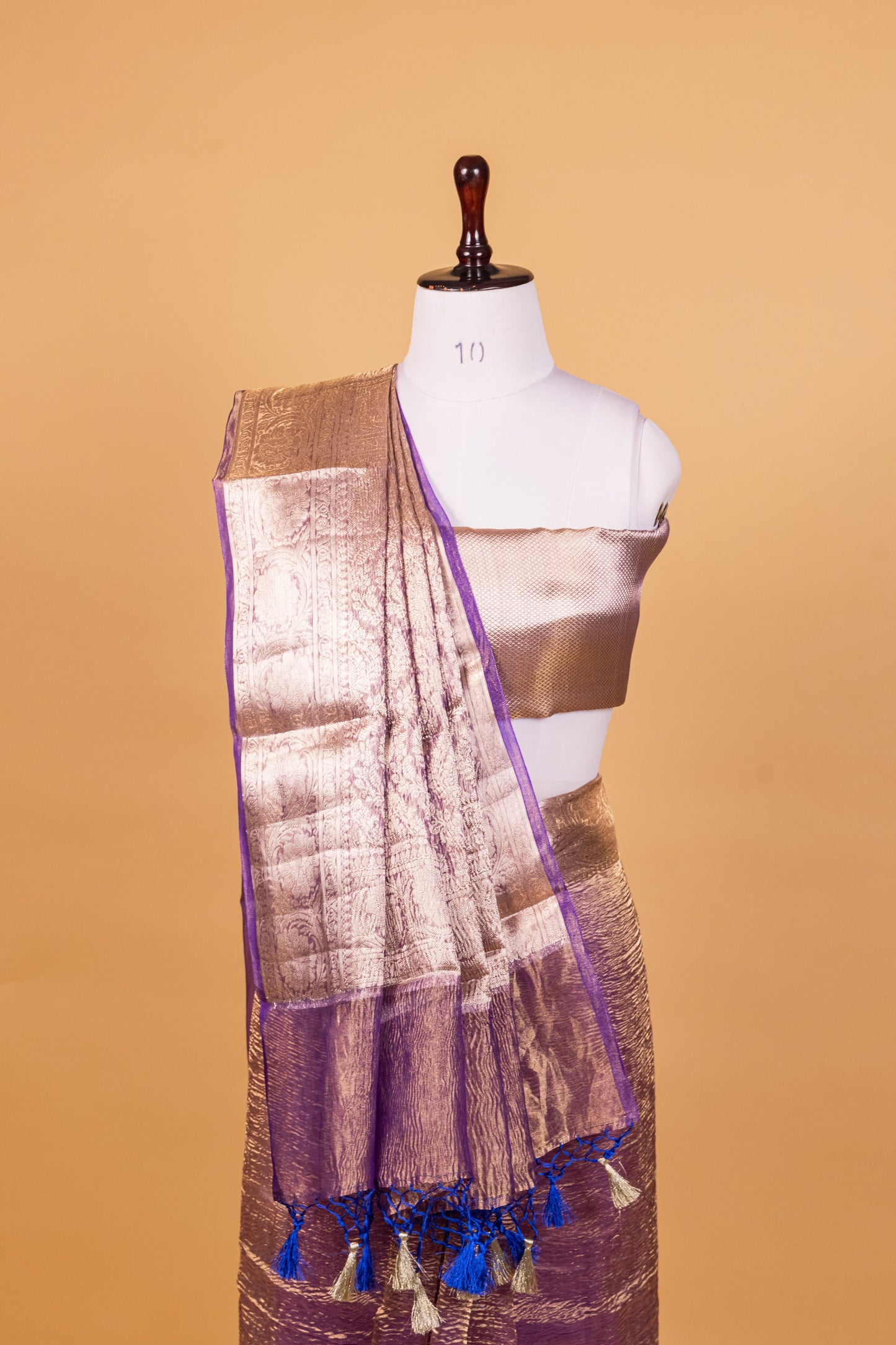 Purple Tissue Pure Silk Dyed Saree