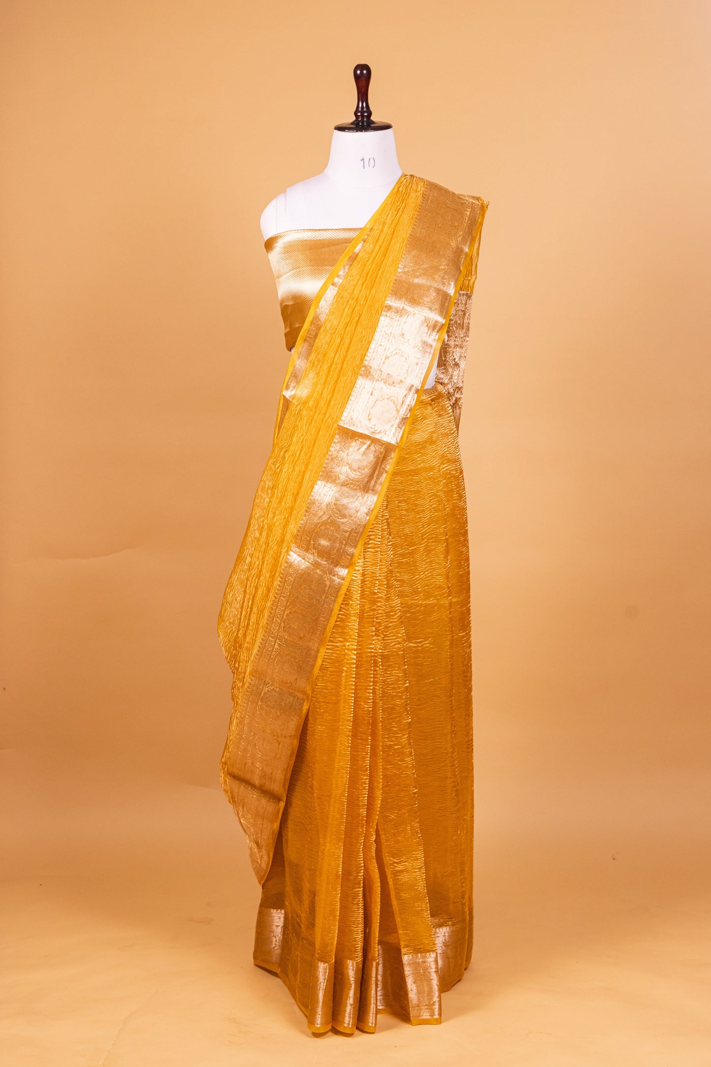 Yellow Tissue Pure Silk Dyed Saree