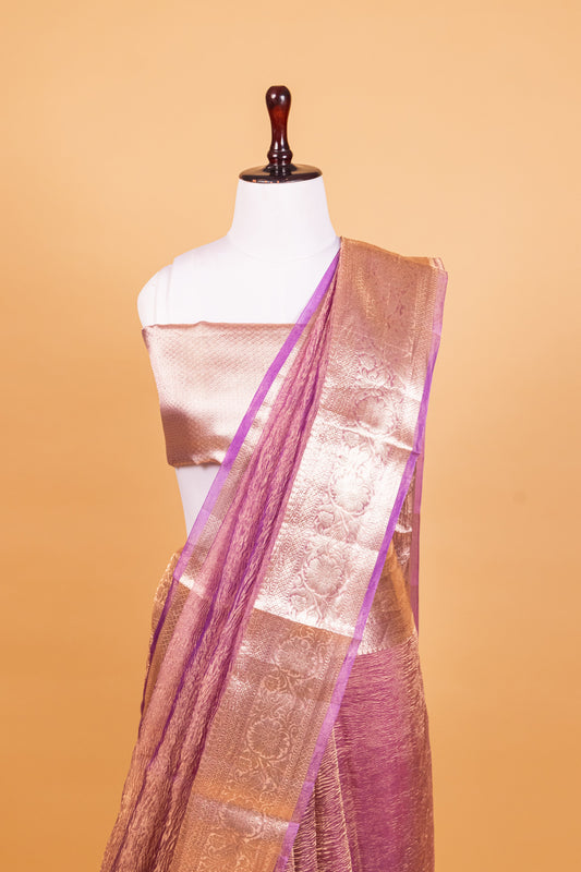 Magenta Tissue Pure Silk Dyed Saree