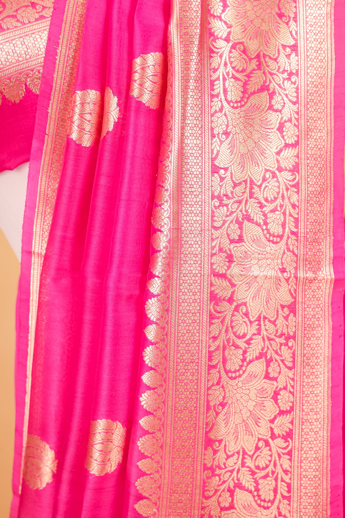 Rani Pink Organza Silk Kadhwa Saree