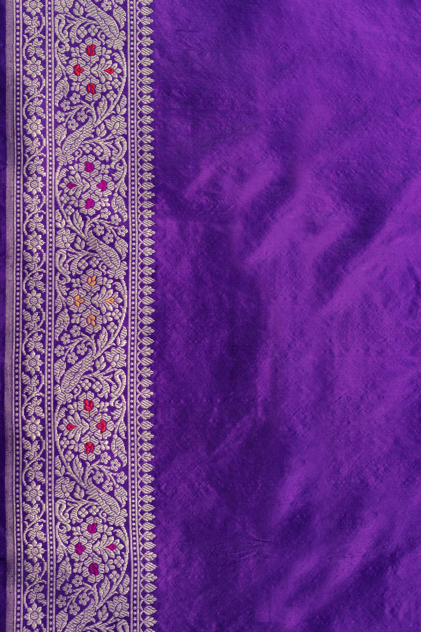 Purple Handwoven Kadwa Katan Silk Saree