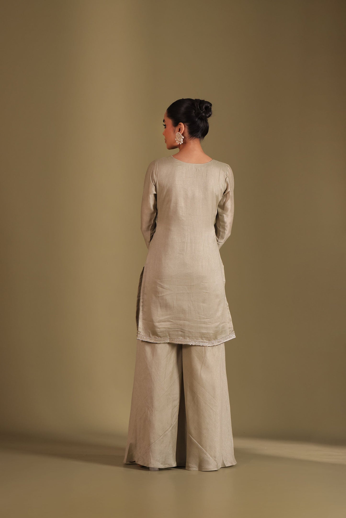Jhalak Sage Embroidered Kashmiri Silk  Sharara And Dupatta