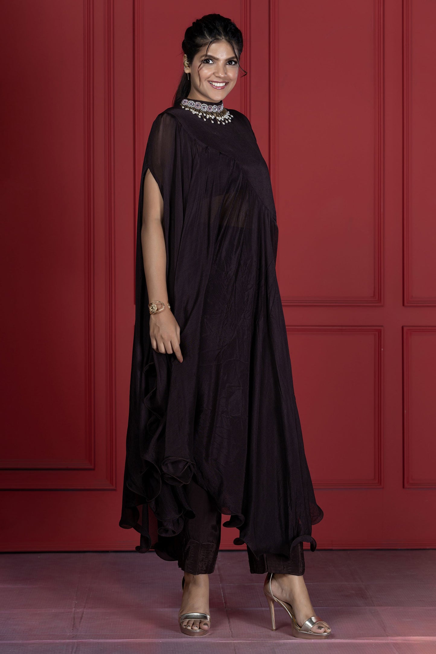 Brown Mirror Kaftaan Dress