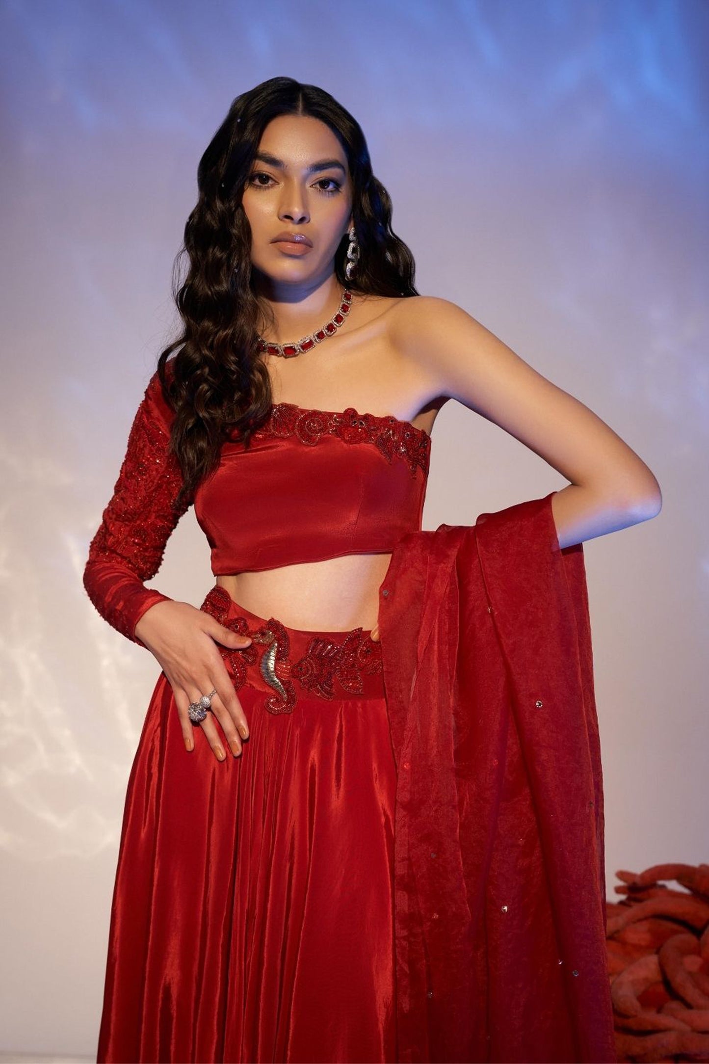 Radiant Red Palazzo Set