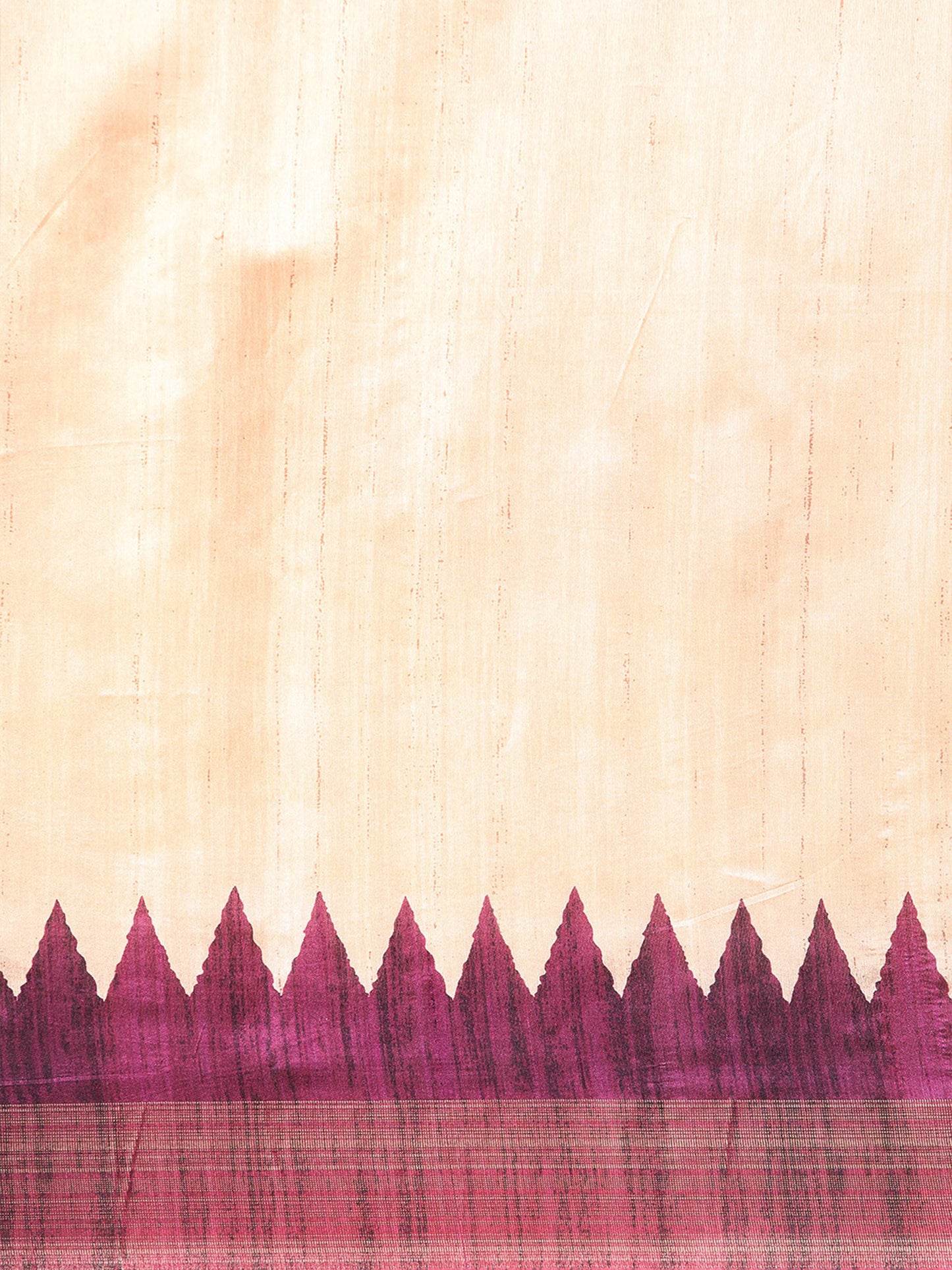 Wine Tussar Silk saree with Temple Border