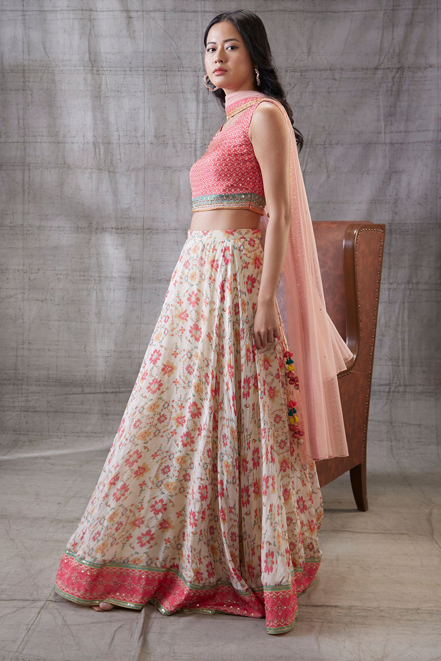 Zahra embroidered lehenga set with dupatta