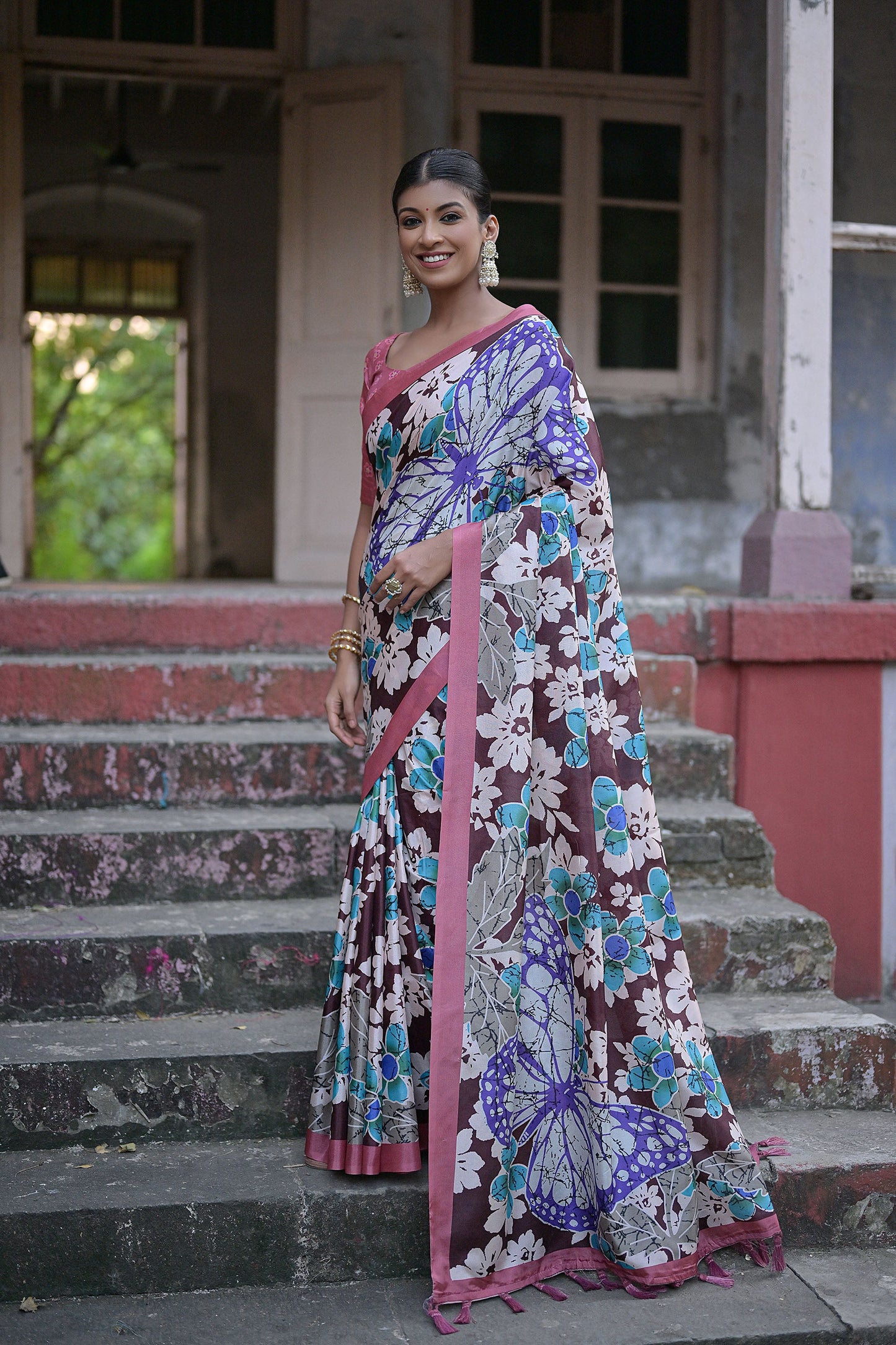 Coffee Vani Cotton Silk Zari woven Handloom Saree