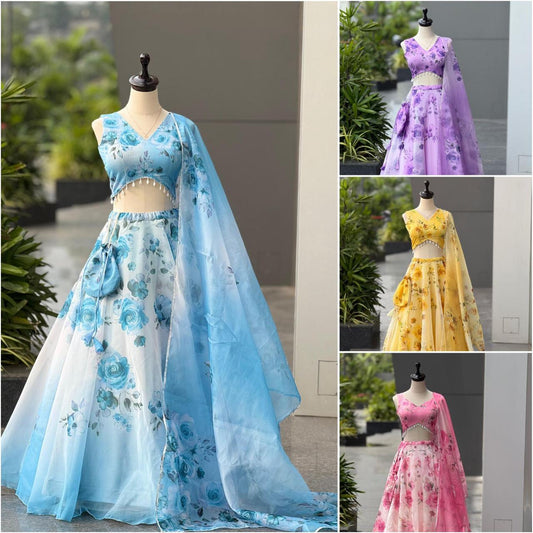 Organza Silk Lehenga
