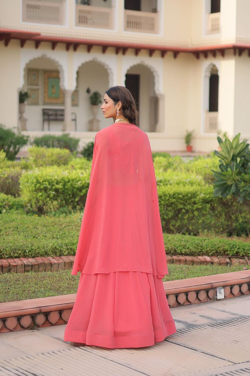 Faux Georgette Lehenga Choli with Koti