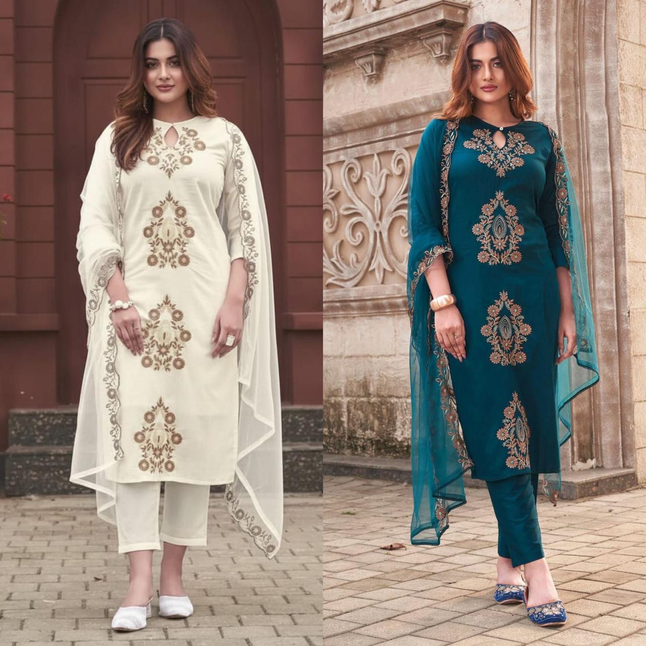 PURE VISCOSE REYON SLUB KURTA SETS