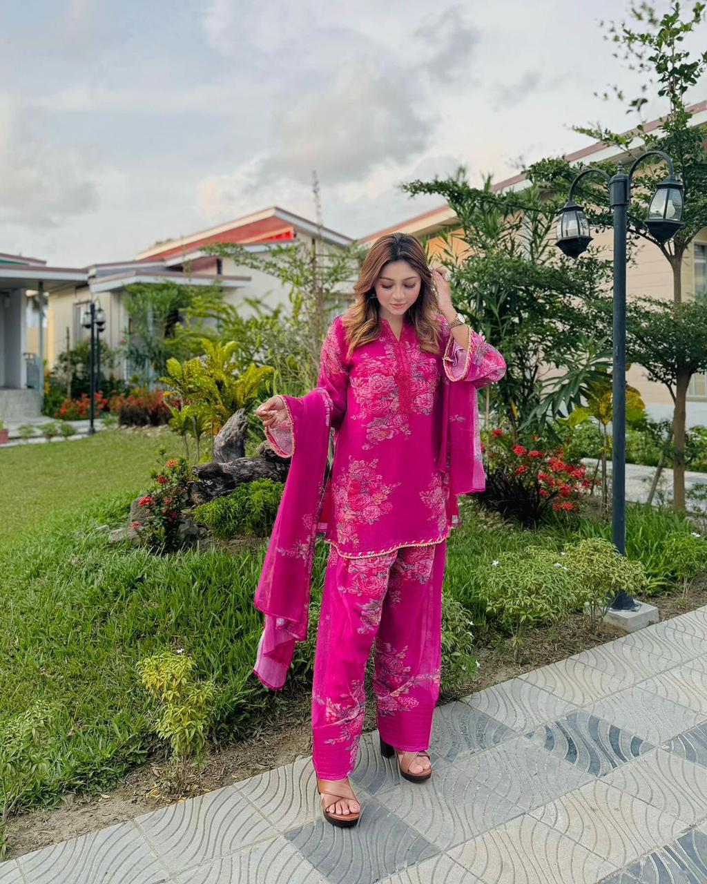 Georgette Dupatta Set