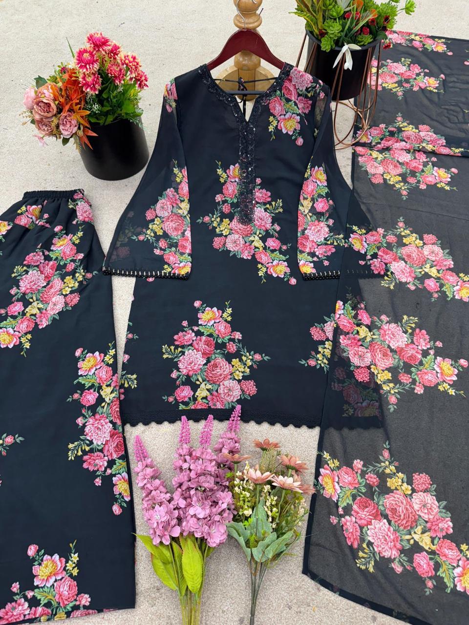 Georgette Dupatta Set