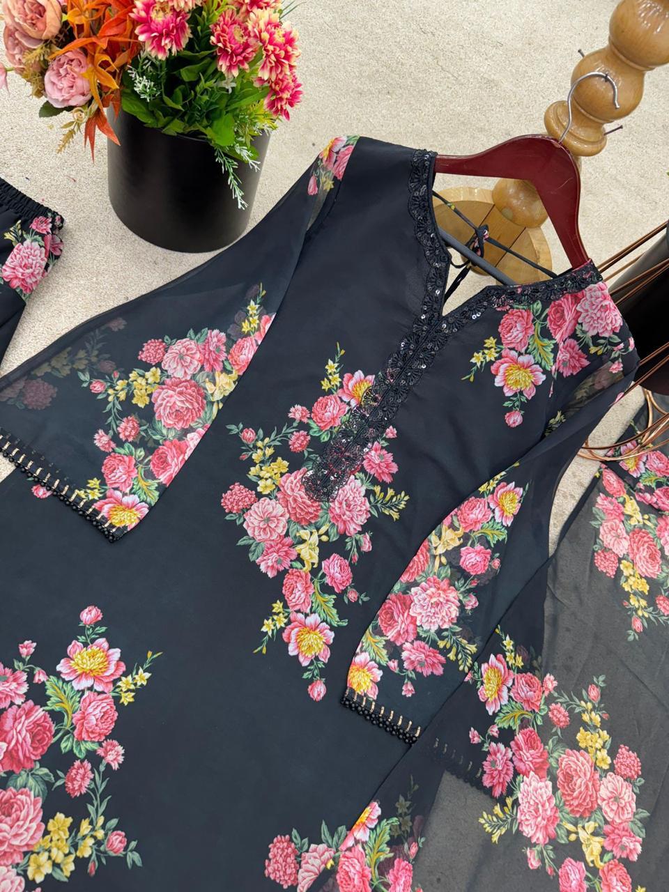 Georgette Dupatta Set