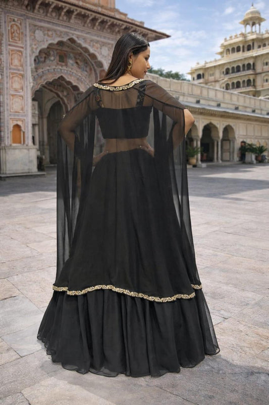 Black Serge Lehenga