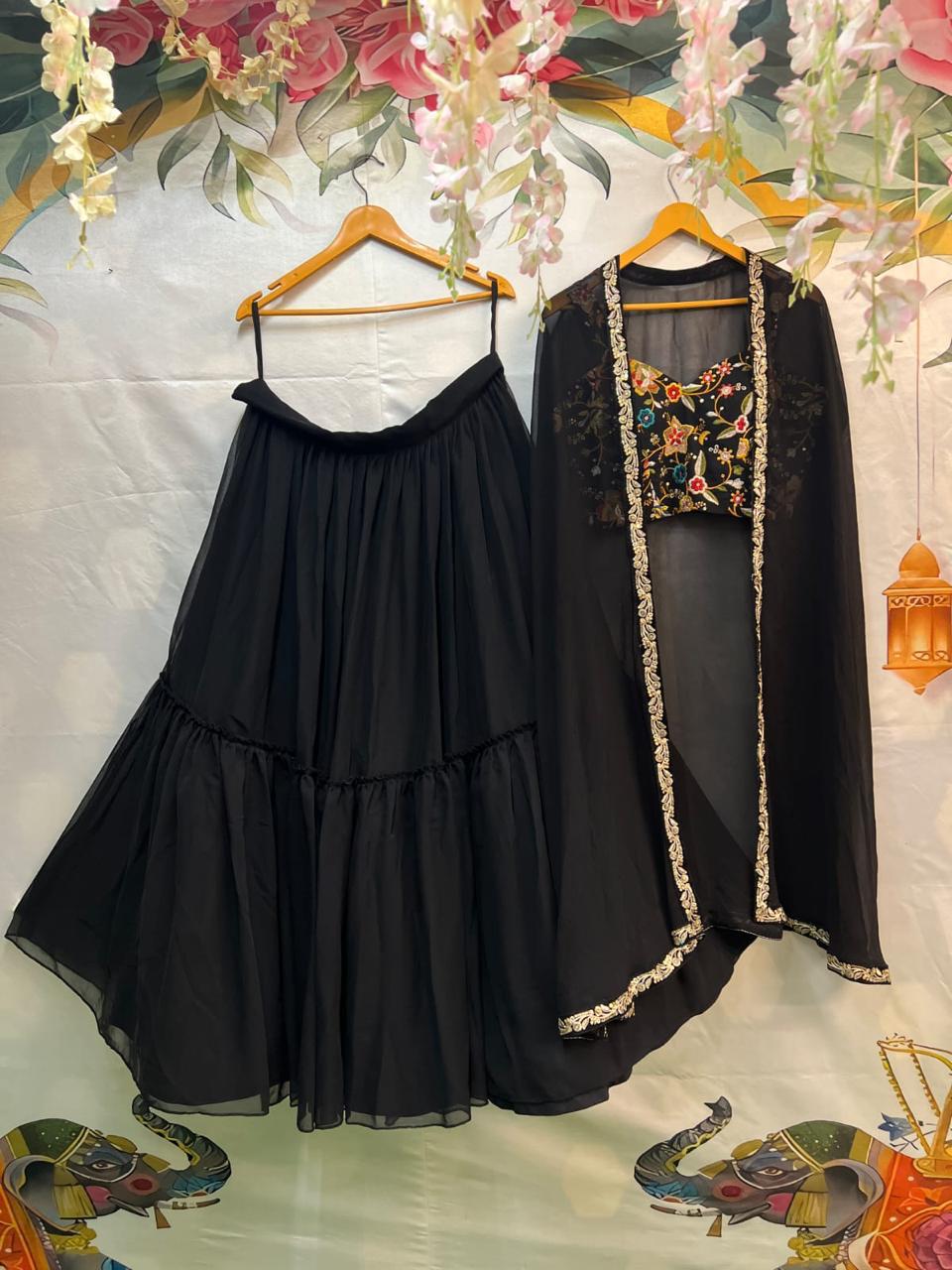 Black Serge Lehenga