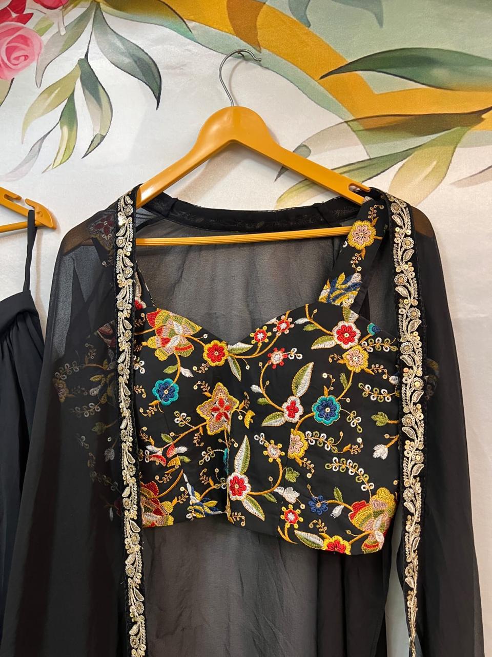 Black Serge Lehenga