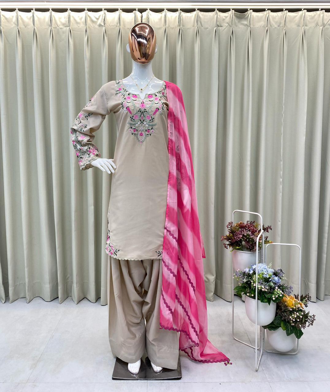 Designer Farsi Crêpe Suit Set