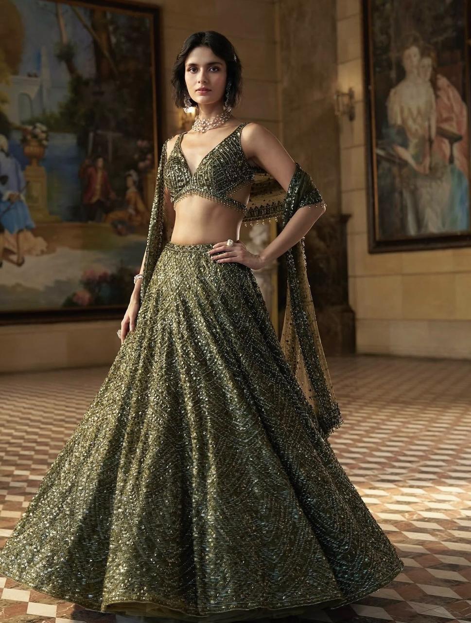 Olive tinted dreamy Lehenga