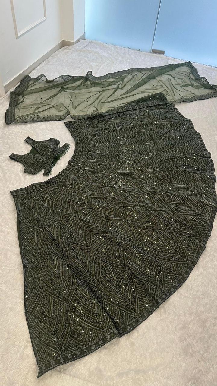 Olive tinted dreamy Lehenga