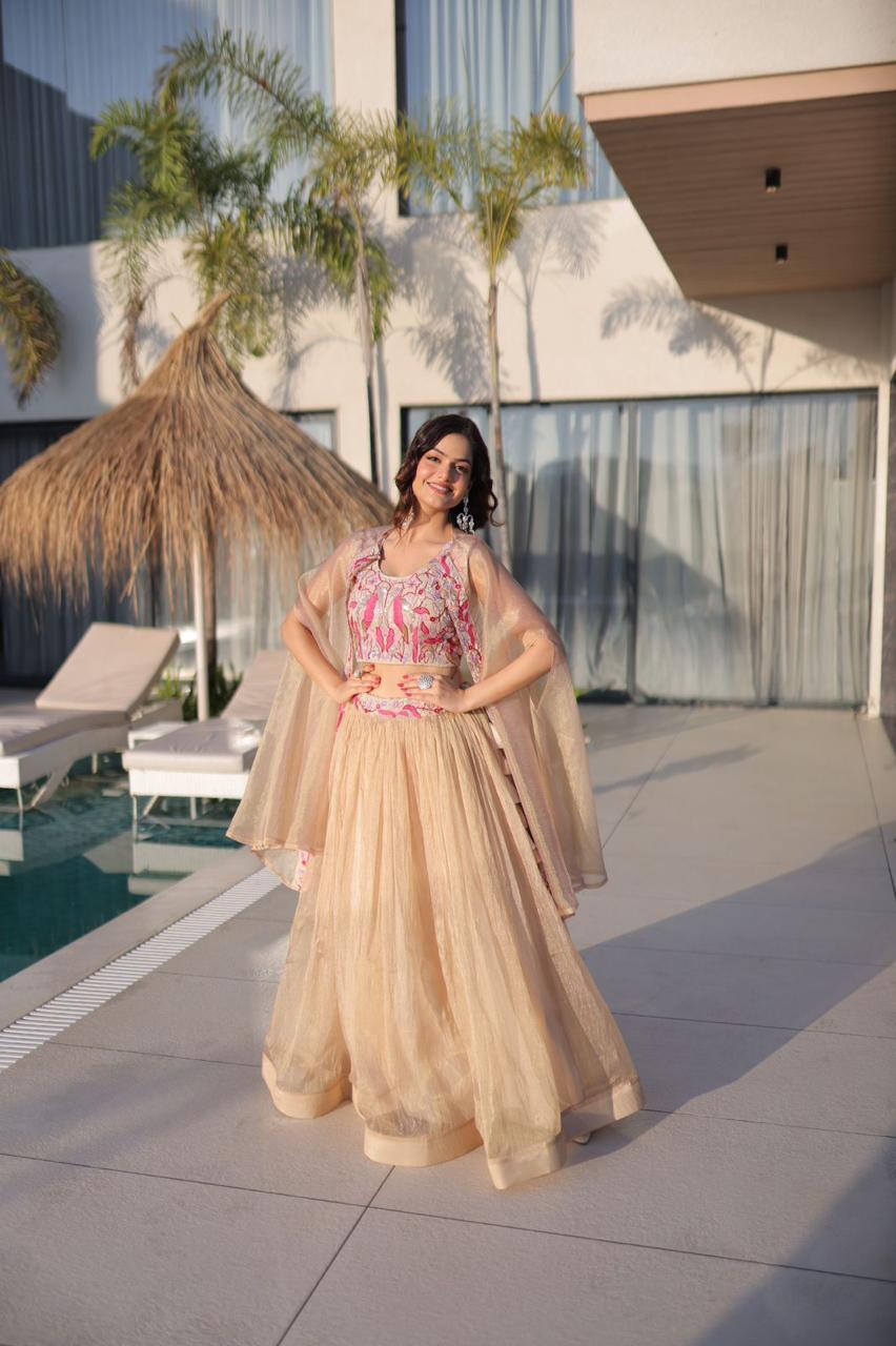 Silk Lehenga Choli with Shrug