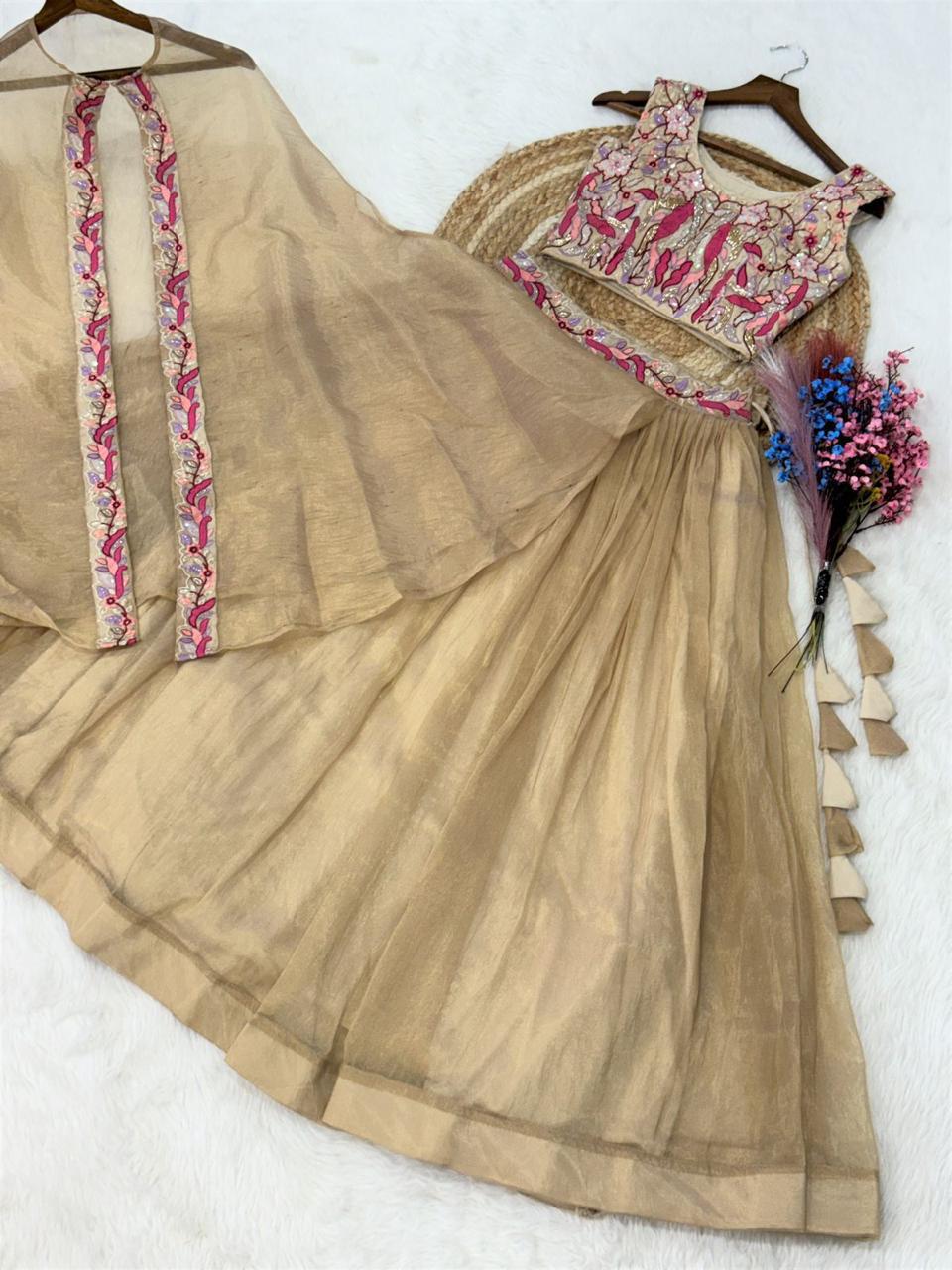 Silk Lehenga Choli with Shrug
