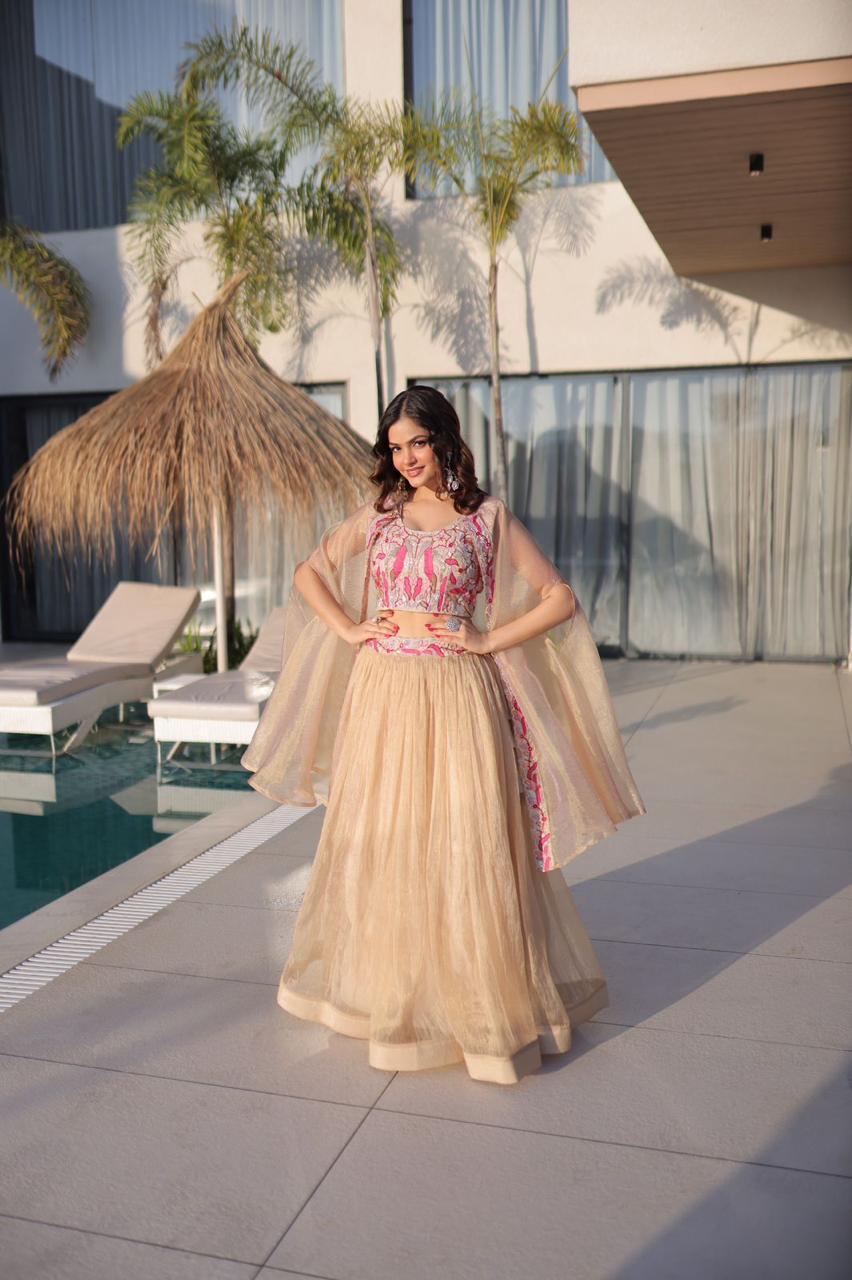 Silk Lehenga Choli with Shrug