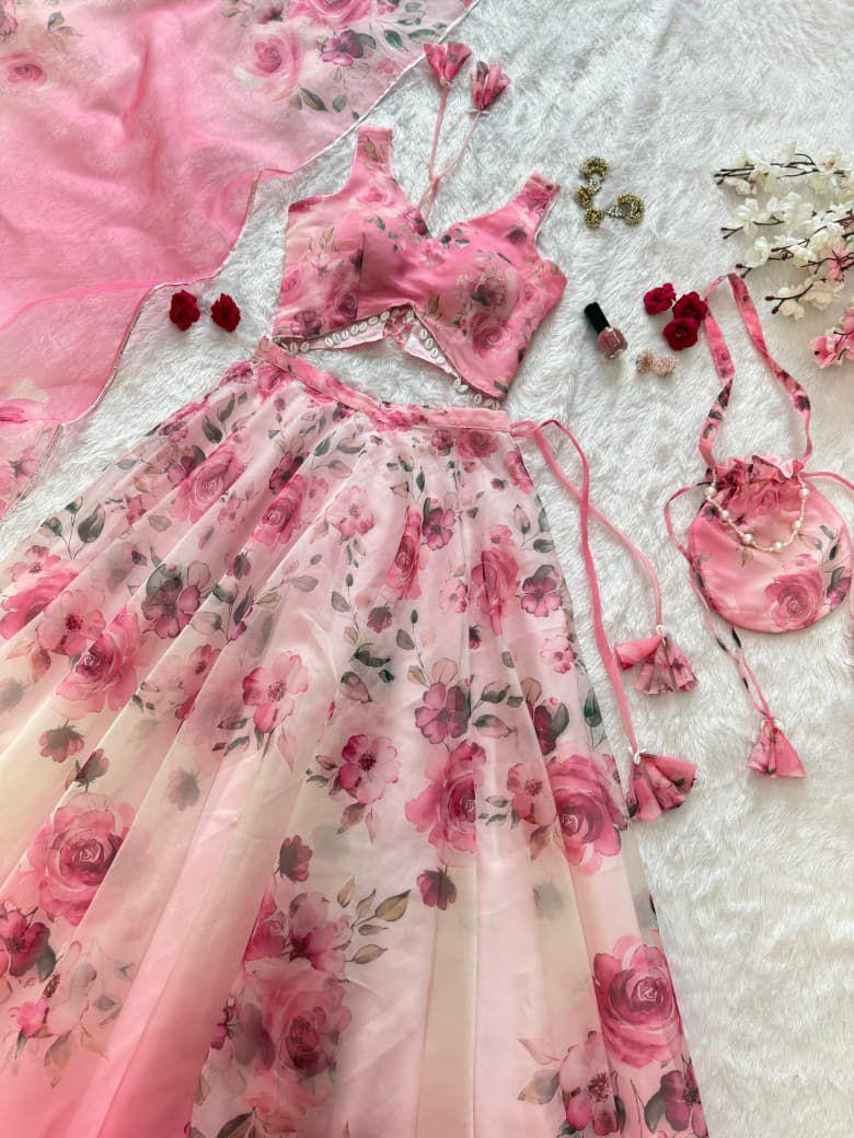 Organza Silk Lehenga