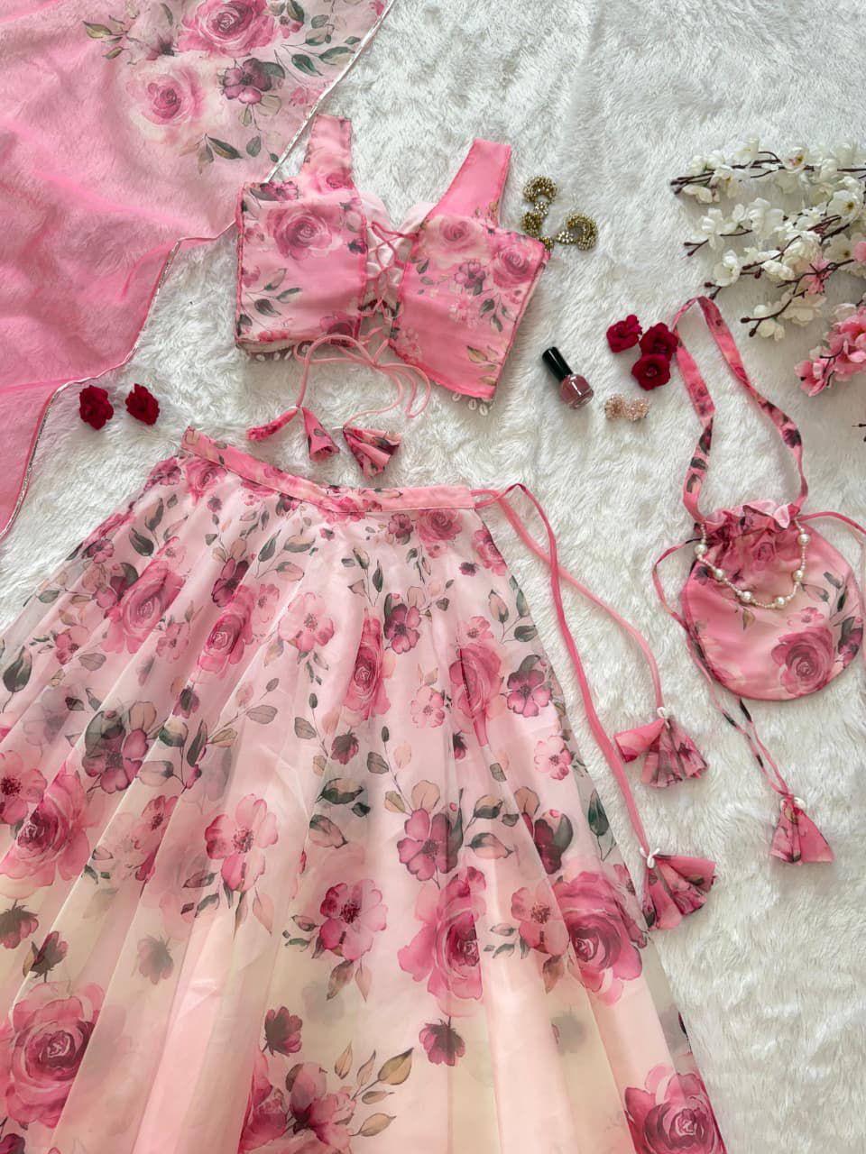 Organza Silk Lehenga