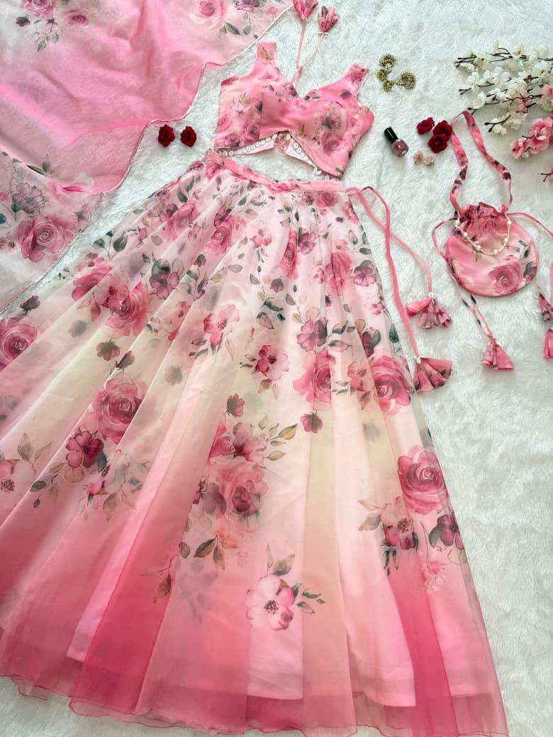 Organza Silk Lehenga