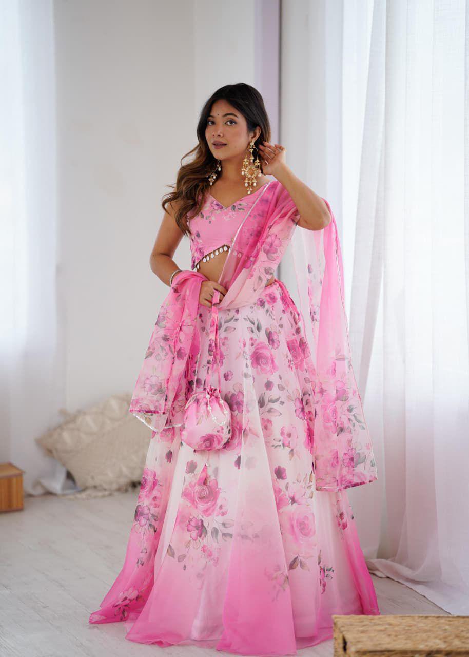 Organza Silk Lehenga