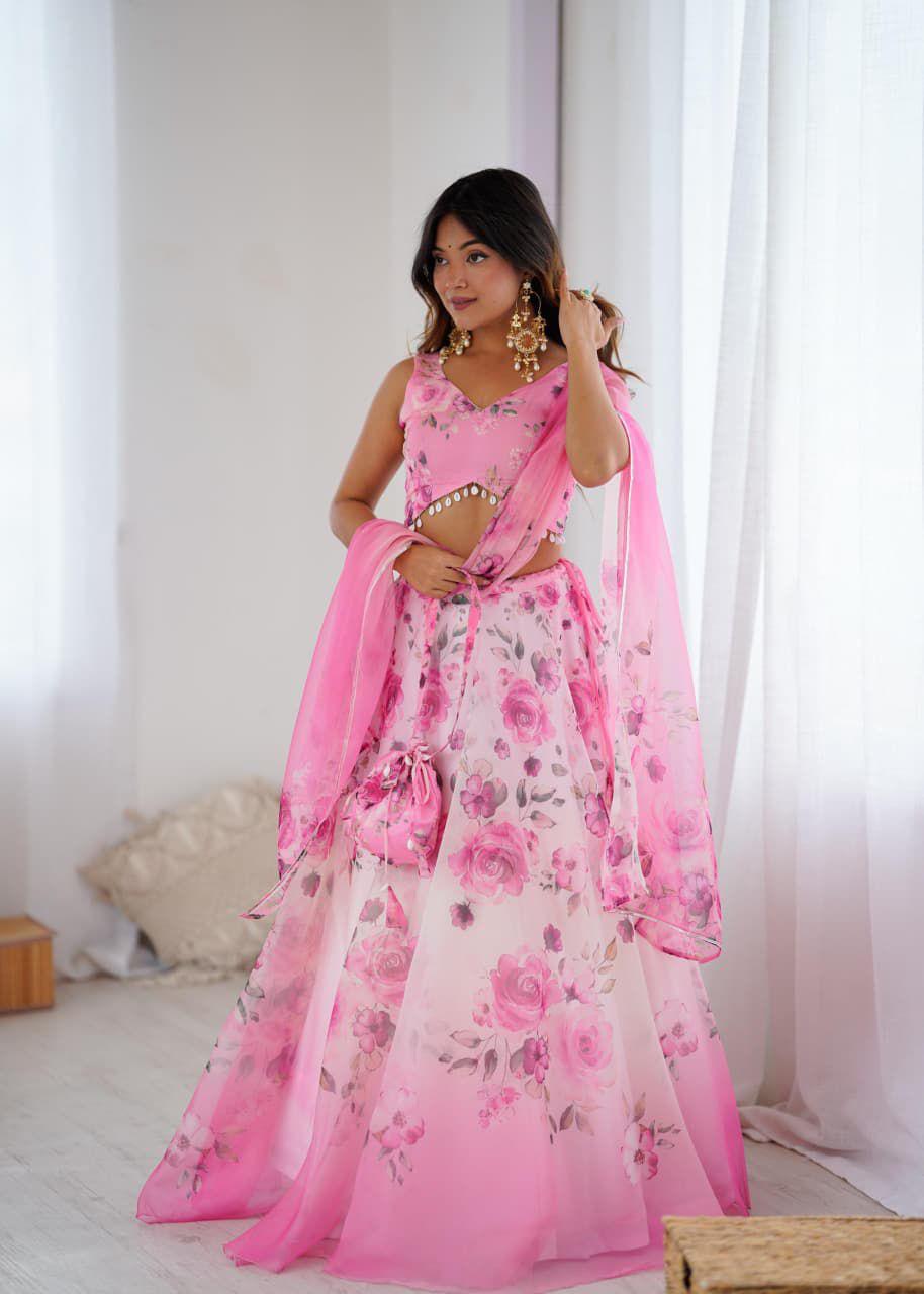 Organza Silk Lehenga