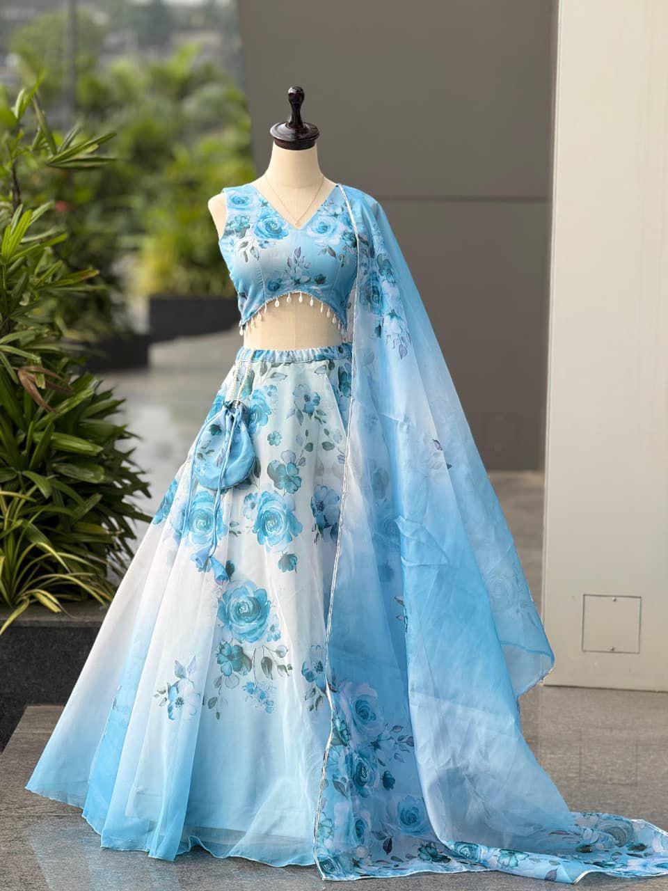 Organza Silk Lehenga