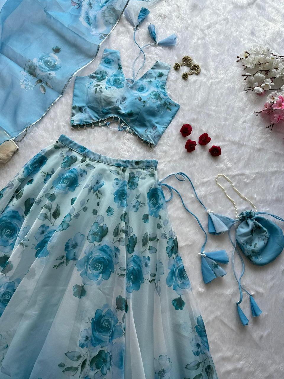 Organza Silk Lehenga