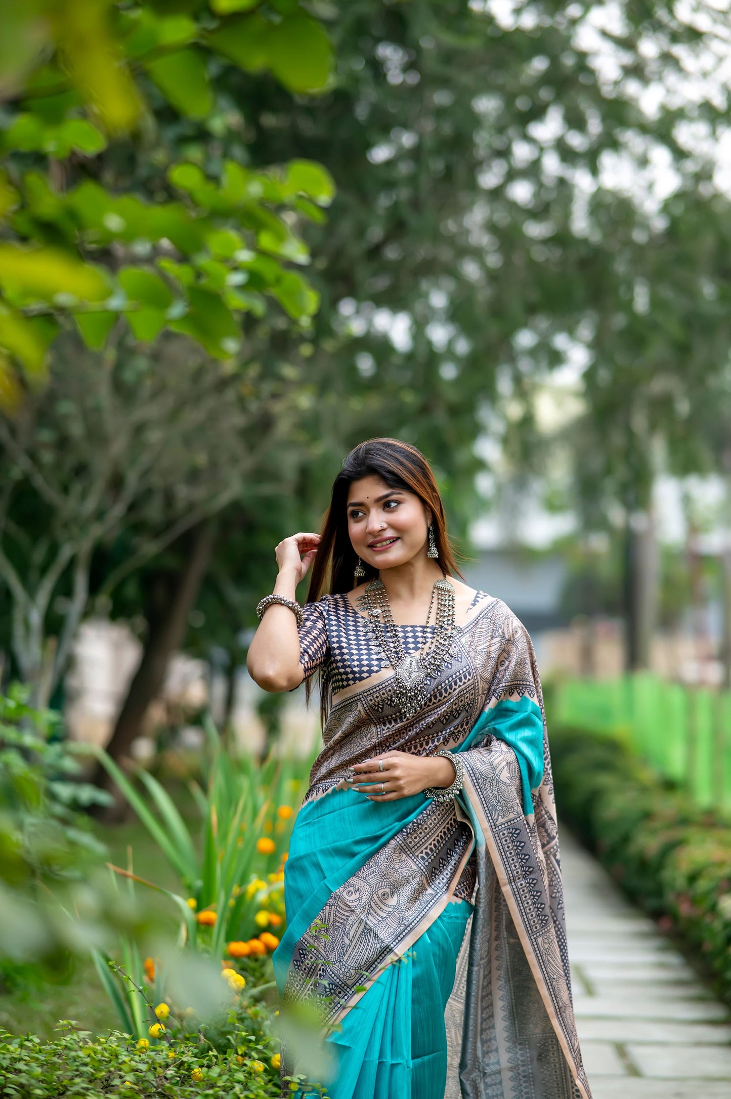 Yogita Rama Soft Tussar Silk Madhubani printed Saree
